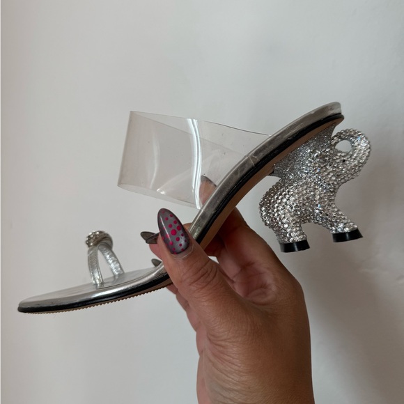 Ramon Tenza Swarovski crystal elephant heel shoes rare